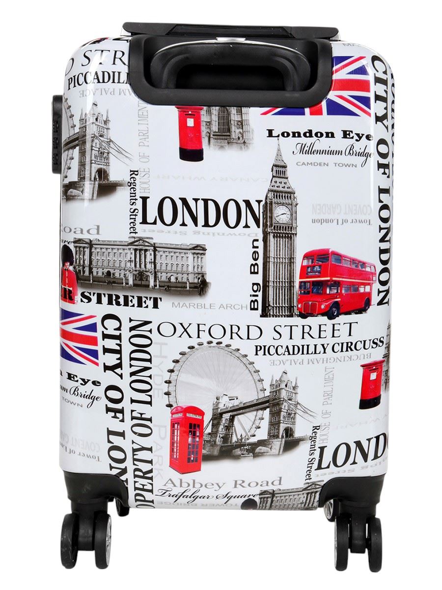 Hard Shell Printed Cabin 36 x 48 x 20 cm Suitcase Luggage Suitable for Easyjet, Ryanair