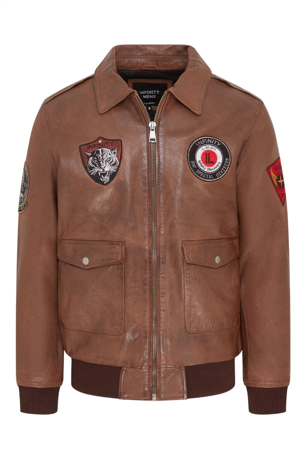 Men’s Leather Bomber G-1 Aviator Collar Jacket  - Maverick