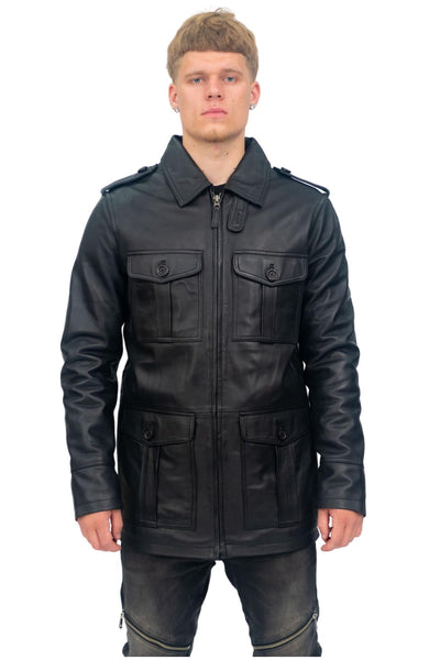 Mens Leather Parka Safari Coat-Mesa Verde