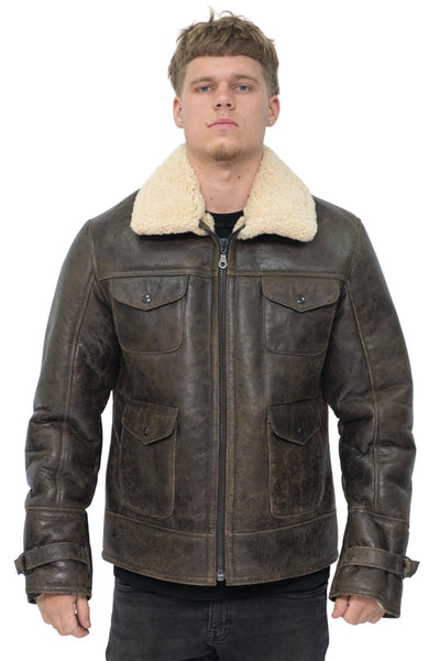 Mens Sheepskin Classic Safari Jacket-Hertford