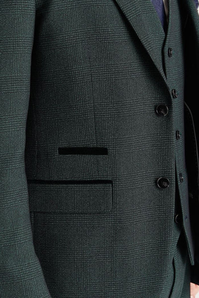 Men's Green Suit Blazer Prince Of Wales Formal Blazer