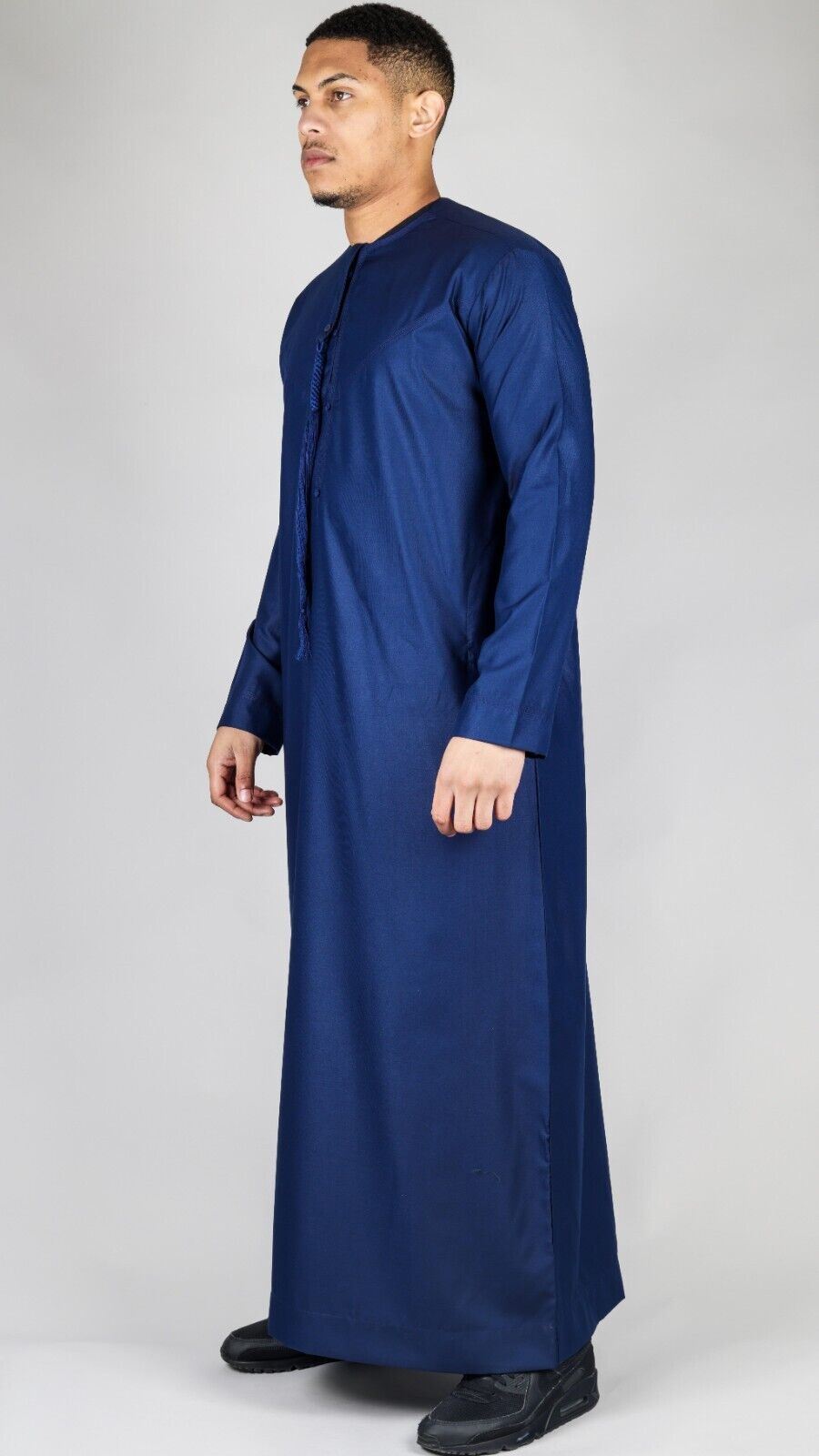 Men's Thobe Emirati Islamic Jubba Robe Eid Tassel Slim Fit