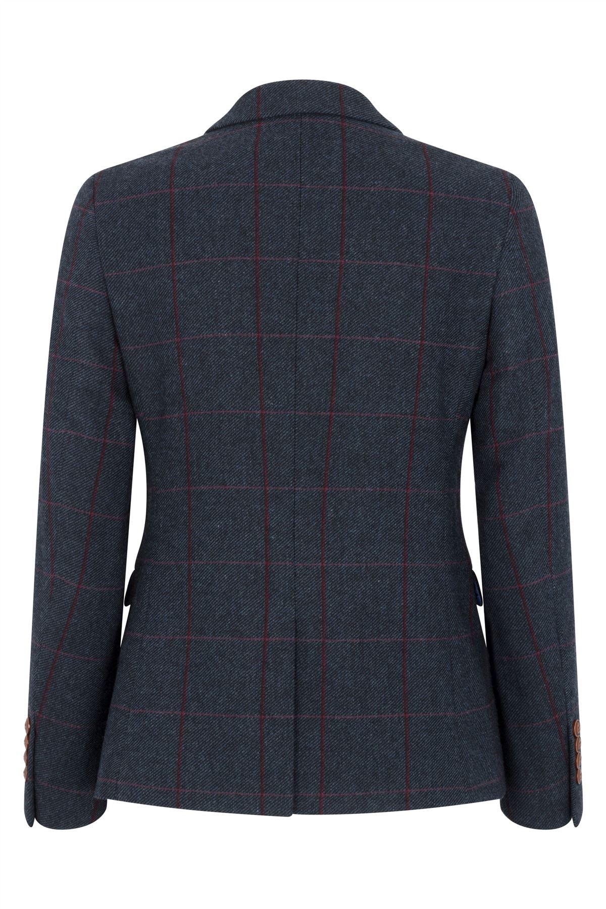 Women's Navy Tweed Tailored Fit Formal Blazer