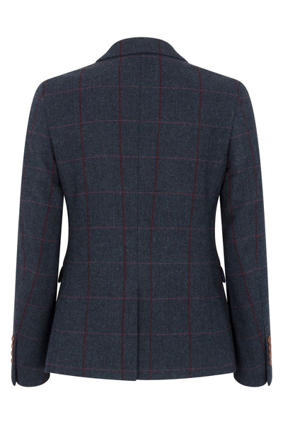 Women's Navy Tweed Tailored Fit Formal Blazer