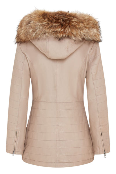 Gesteppte Parkajacke aus Leder für Damen - Curitiba