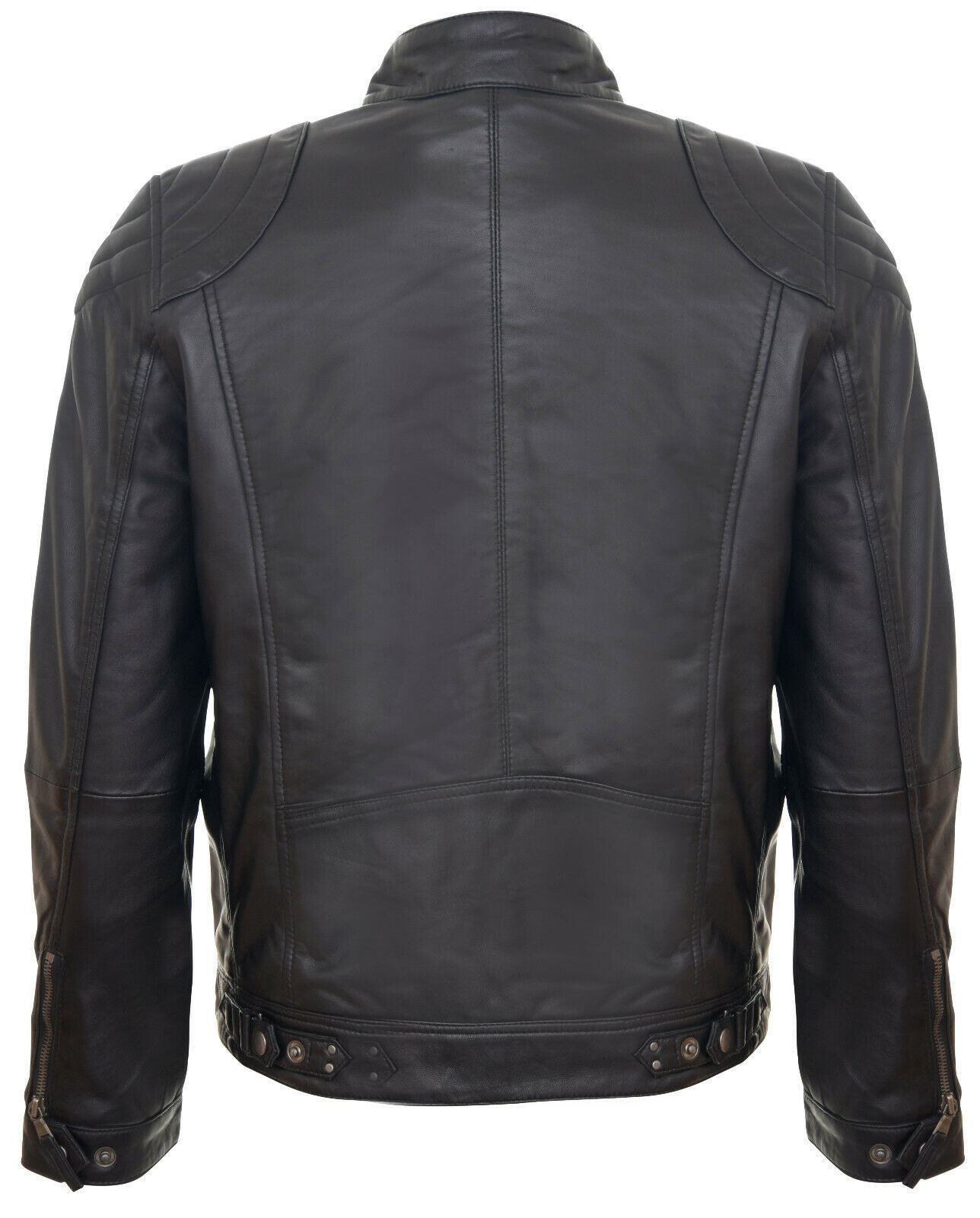 Mens Moto Leather Biker Jacket-Taiwan