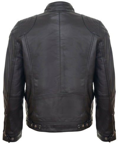 Mens Moto Leather Biker Jacket-Taiwan