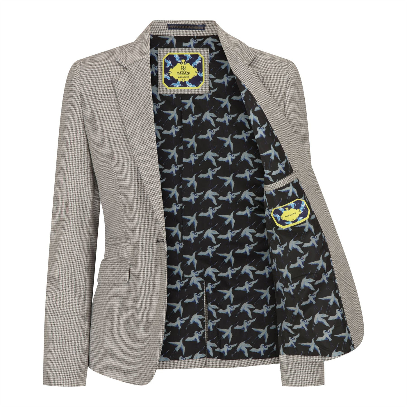 Women's Beige Tweed Tailored Fit Wool Blend Blazer
