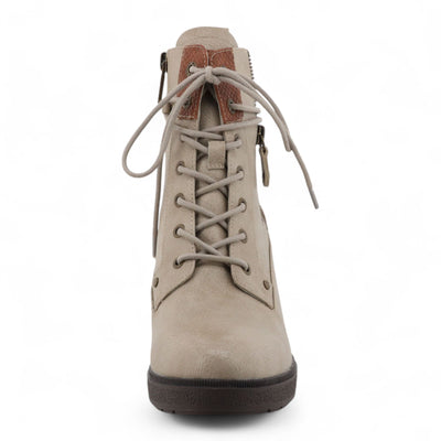 Mustang Women's Off-White High-Heeled Ankle Boots