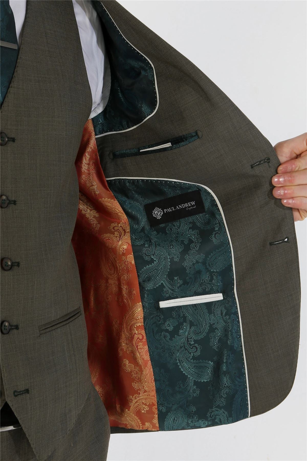 Men's 3 Piece Sage Summer Wedding Tailored Fit Suit