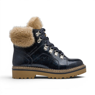 Tamaris Women’s Blue Faux Leather Warm Winter Ankle Boots - 26264-43