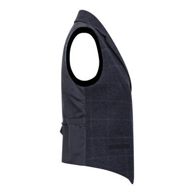 Women's Navy Blue Tailored Fit Tweed Formal Waistcoat