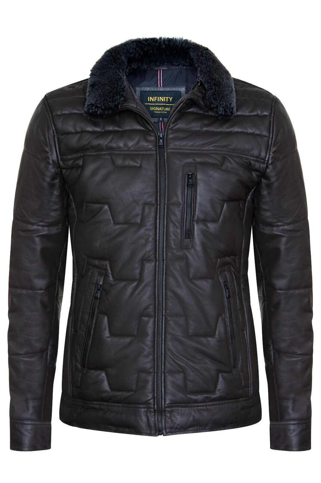 Mens Leather Quilted Puffer Biker Jacket - Thornton - Upperclass Fashions 