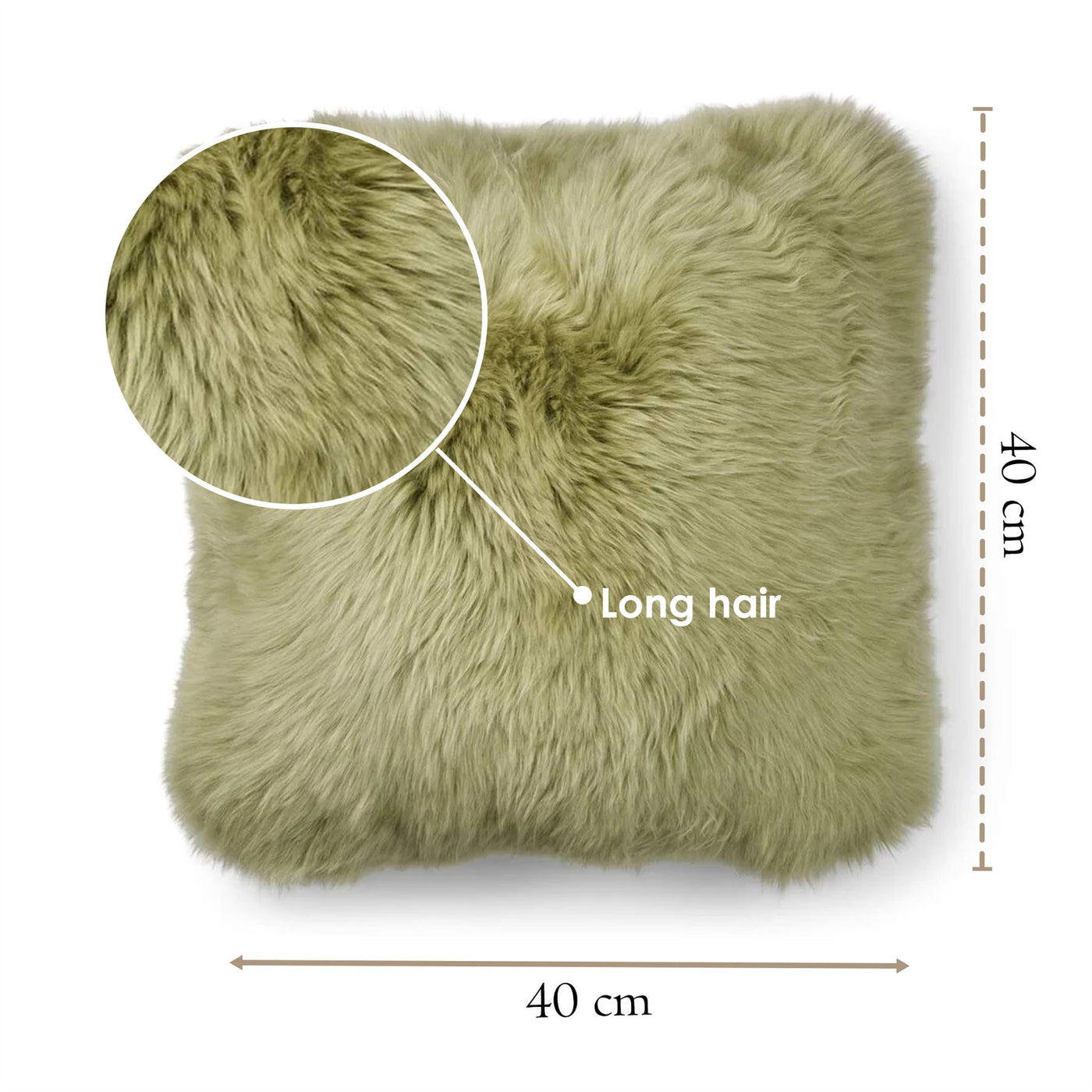 Luxury Genuine Sheepskin  40x40cm Real Wool Single Sided Cushion