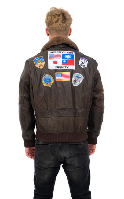 Top Gun A2 Bomberjacke aus Leder für Herren, San Diego 