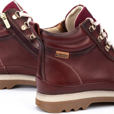 Pikolinos Women’s Arcilla Red Leather Ankle Trainers Boots - Vigo