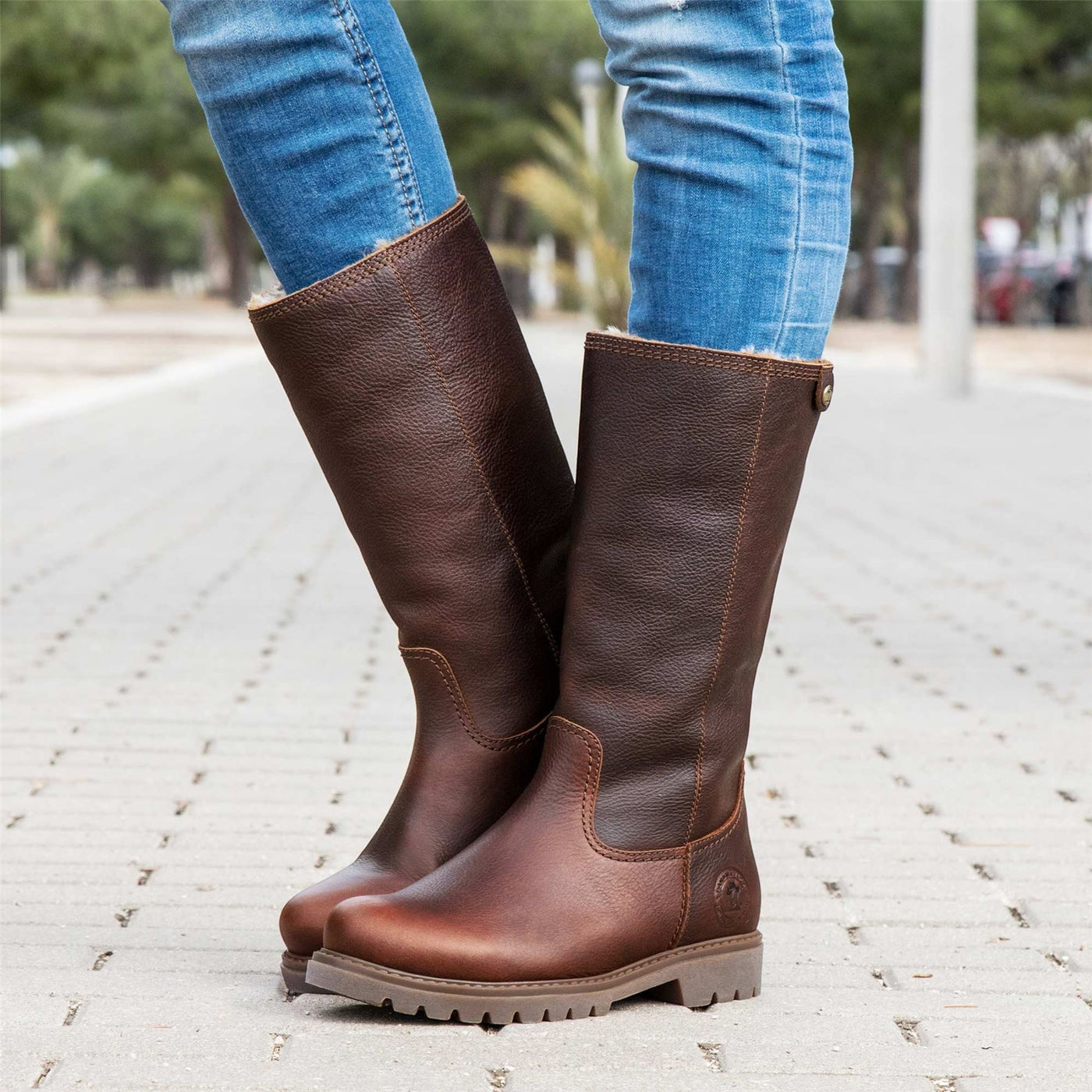 Panama Jack Women's Bambina B82 Chestnut Waterproof Leather Winter Boots