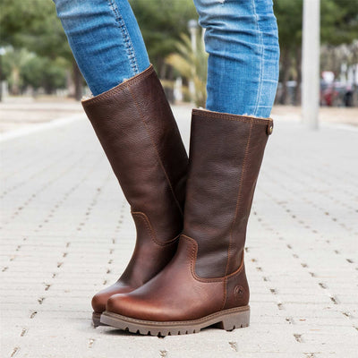 Panama Jack Women's Bambina B82 Chestnut Waterproof Leather Winter Boots