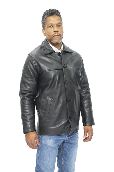 Mens Cowhide Leather Box Jacket-Mendoza