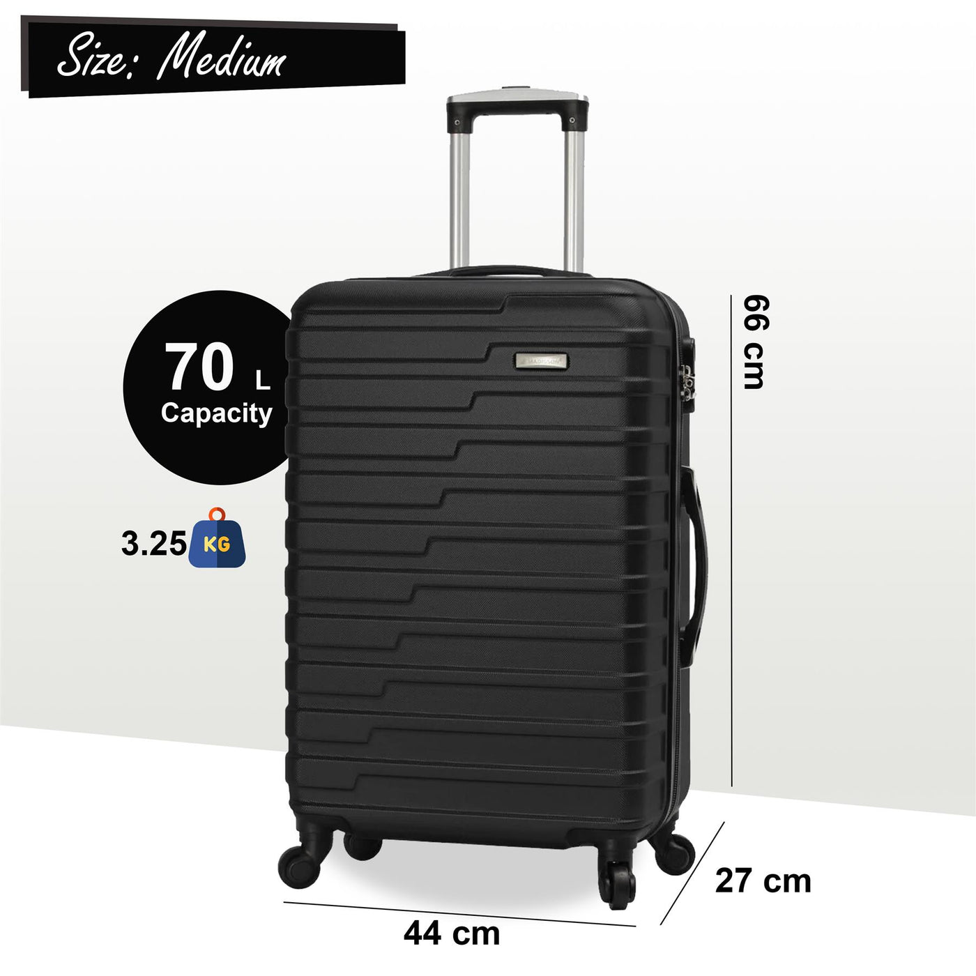 Robust Luggage Lightweight Hard Shell Suitcase