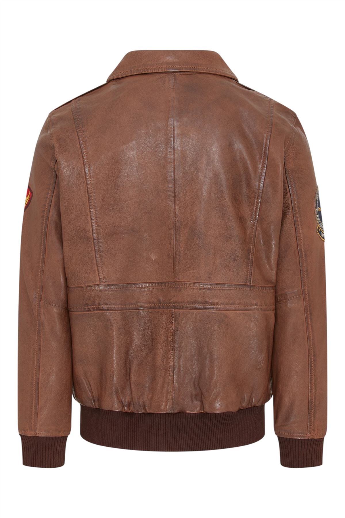 Men’s Leather Bomber G-1 Aviator Collar Jacket  - Maverick