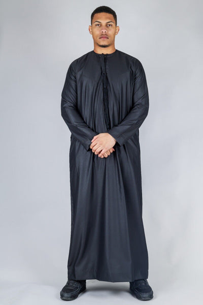 Men's Thobe Emirati Islamic Jubba Robe Eid Tassel Regular Fit