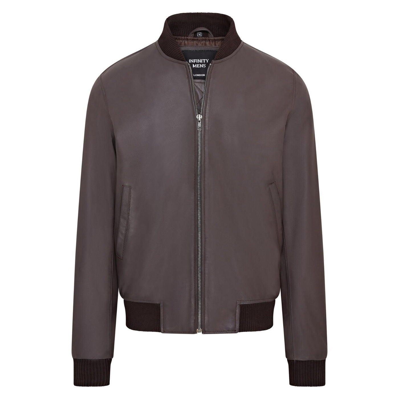 Mens Soft Leather MA-1 Varsity Bomber Jacket