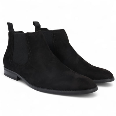 Men's Suede Chelsea Boots Real Leather Lined Slip-On