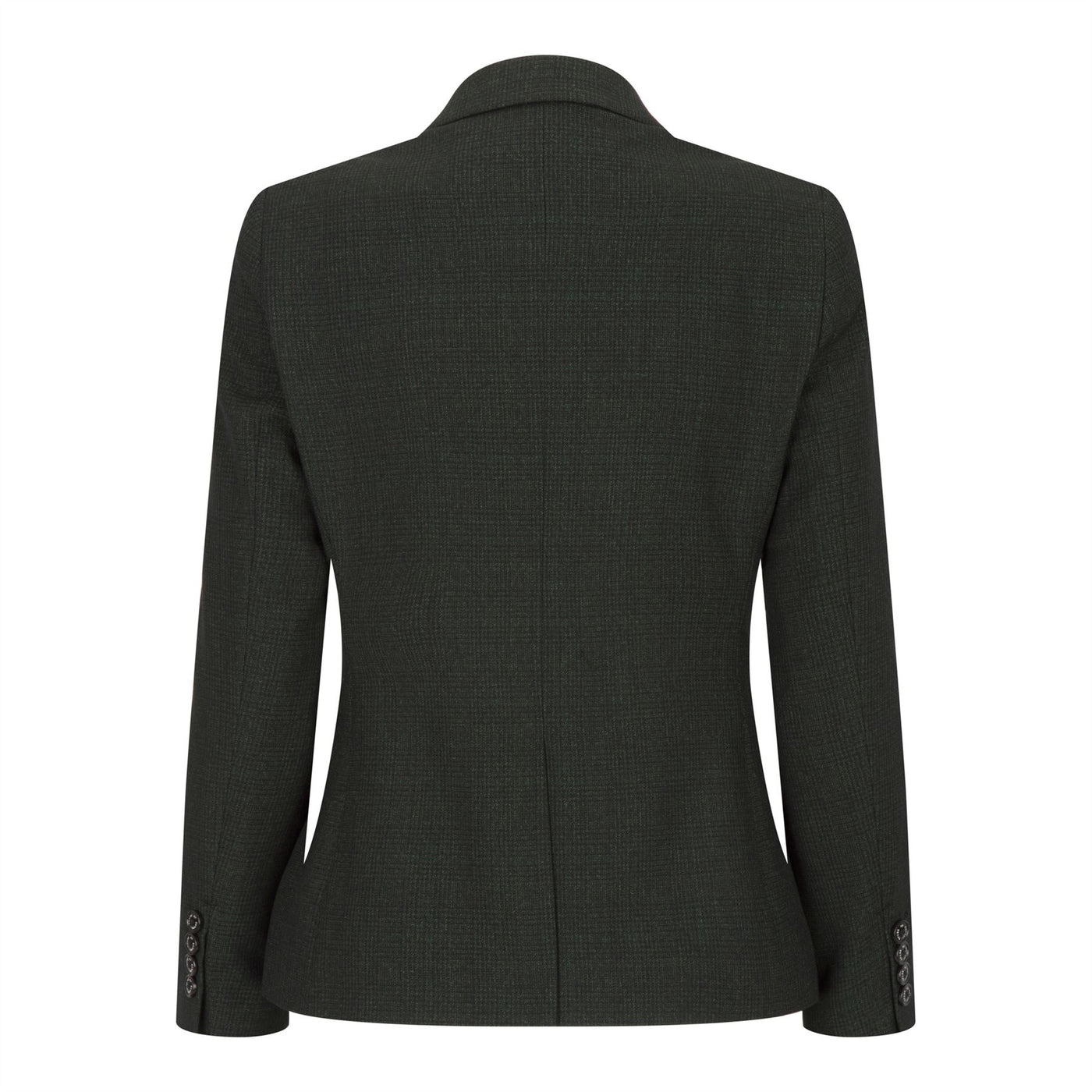 Women's Tweed Green Check Blazer Wool Classic Jacket