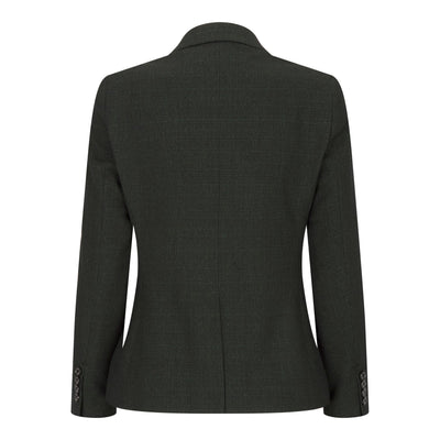 Women's Tweed Green Check Blazer Wool Classic Jacket