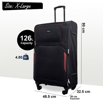 Expandable Soft 8 Wheel Lightweight Suitcase Luggage Travel Bags Set