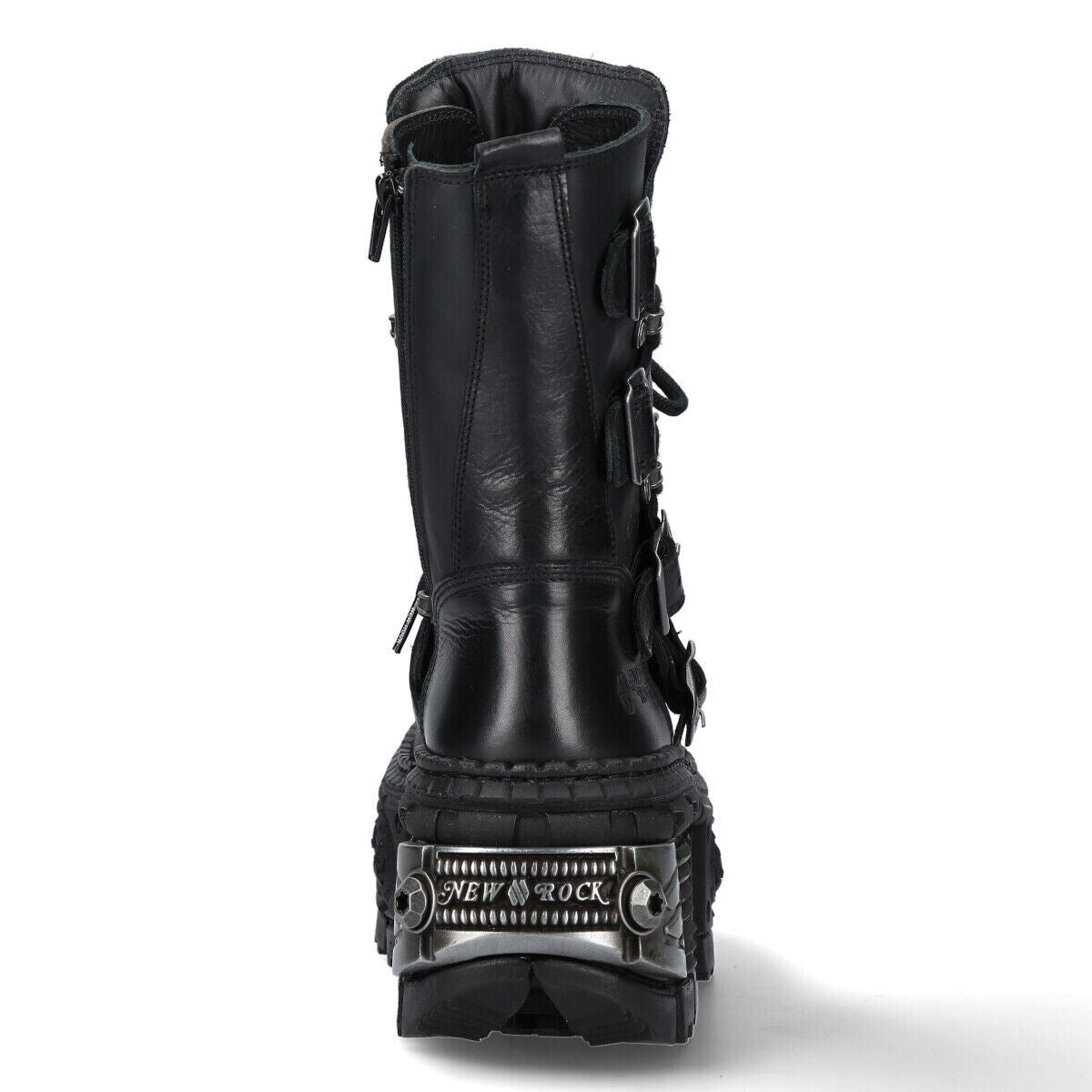 New Rock Mid-Calf Leather Platform Boots-WALL373-S3