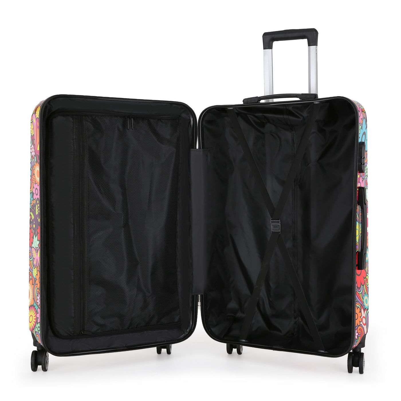 Hardside Shell Suitcase Set Printed Luggage Lightweight Cabin Travel Bag