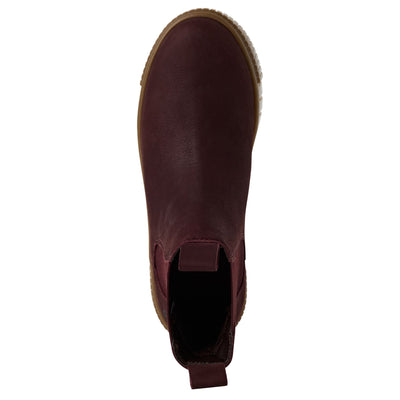 Tamaris Womens Bordeaux Burgundy Leather Chelsea Ankle Boots