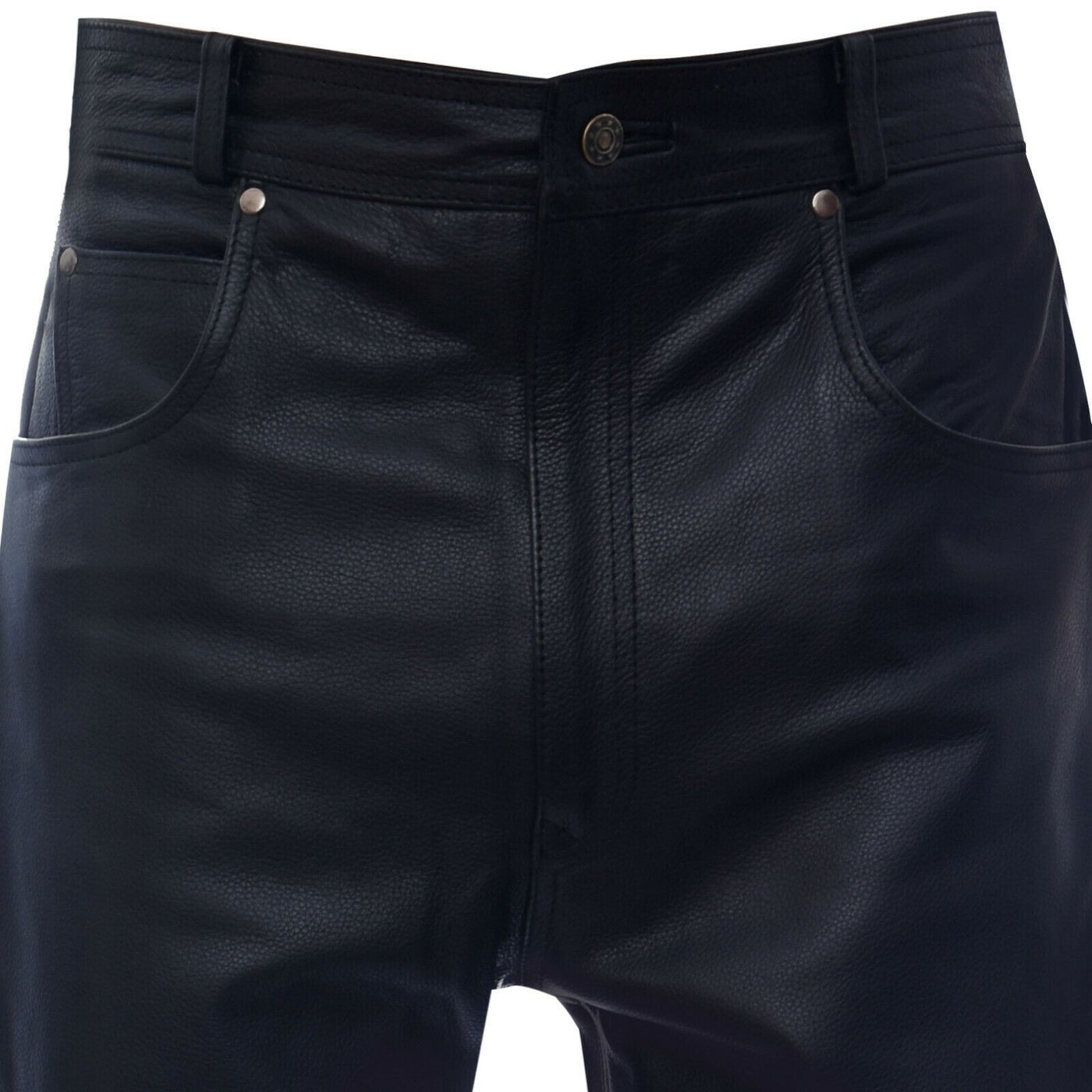 Mens Black '501' Leather Jeans-Montana