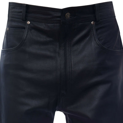 Mens Black '501' Leather Jeans-Montana