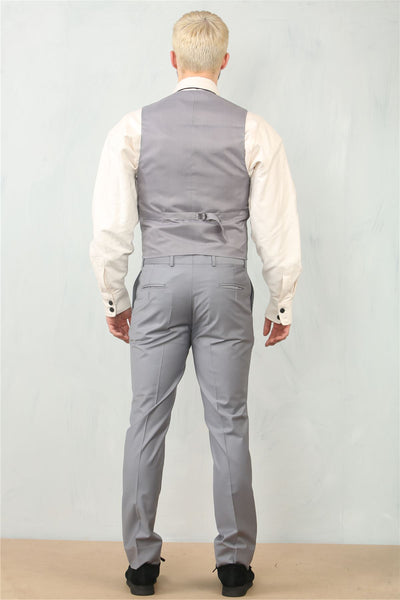 Men's Grey 3 Piece Formal Classic Prom Suit Workwear