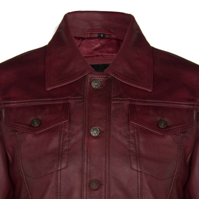 Men’s Retro Leather Trucker Jacket-Constantine
