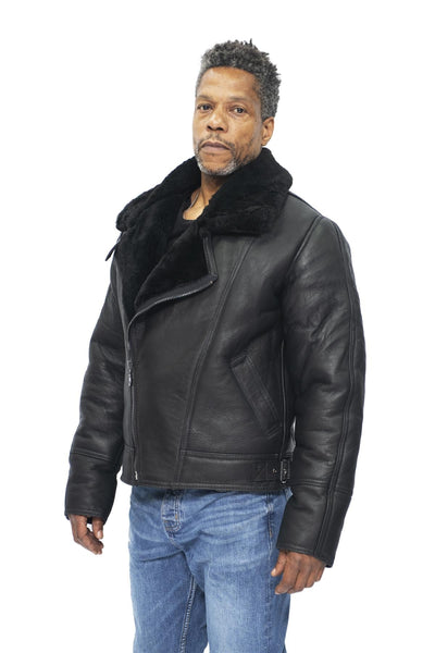 Mens Sheepskin Leather WW2 Bomber Jacket-Haverhill