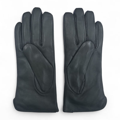 Womens Italian Leather Winter Stitch Line Design Soft Wool Lining Gloves - L-GLV-301