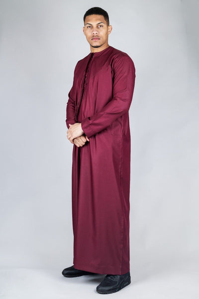 Men's Thobe Emirati Islamic Jubba Robe Eid Tassel Slim Fit