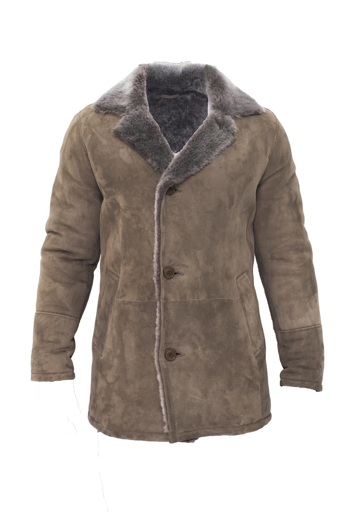 Mens Sheepskin Classic Car Coat-Littlehampton