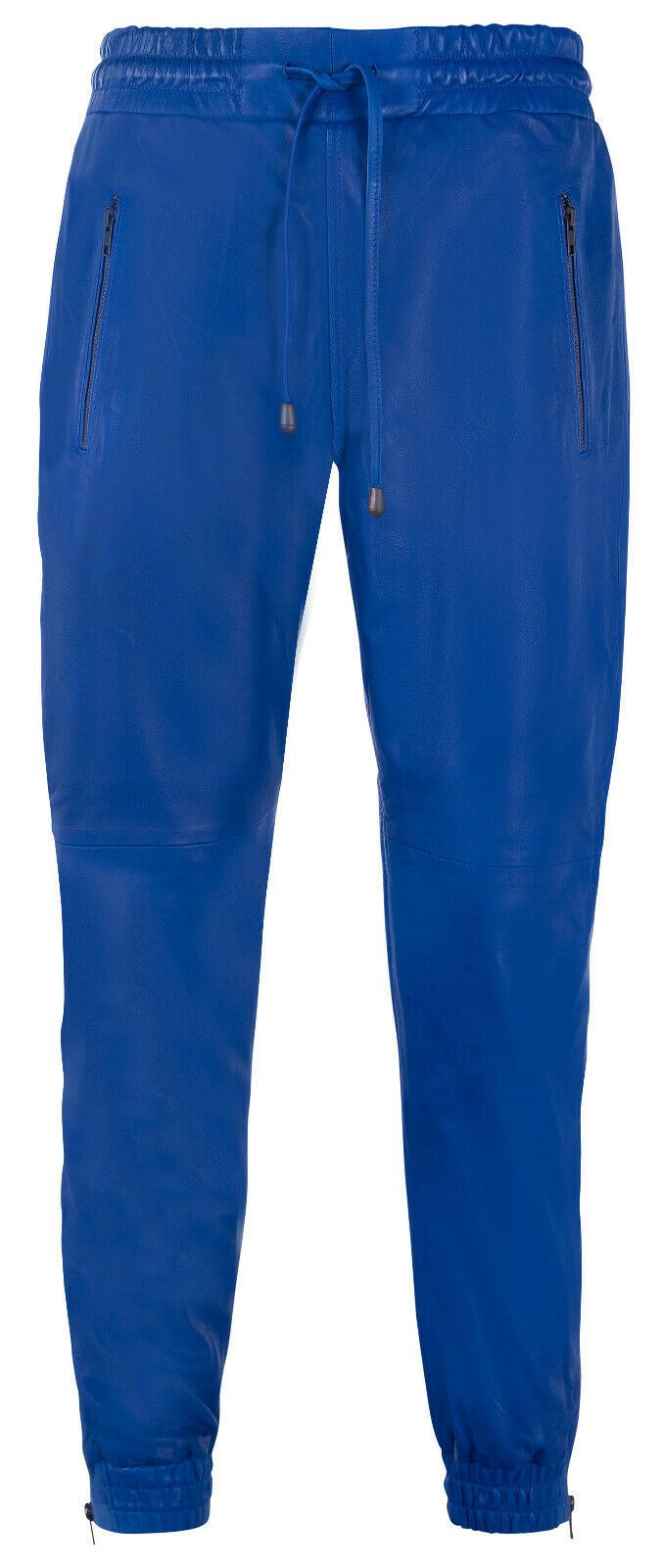 Mens  Leather Jogging Bottoms-Boston