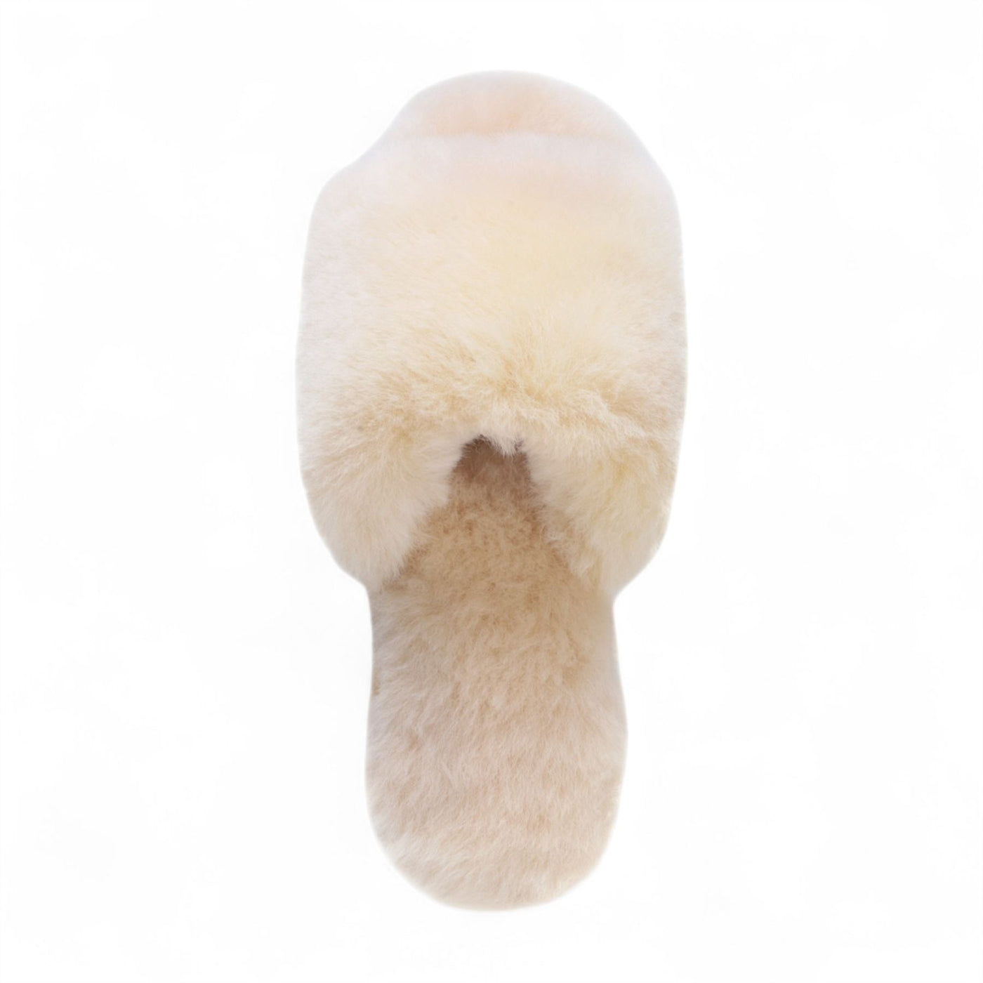 Women's Sheepskin Slippers Beige Warm Winter Fur Sliders - Nordic