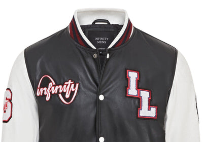 Mens Baseball Leather Letterman Bomber Jacket - Ashwood