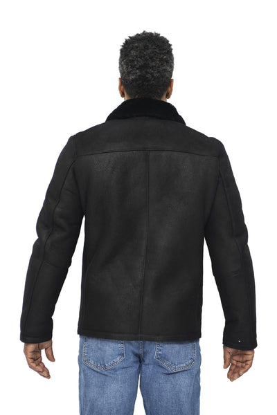 Mens Sheepskin Biker Bomber Jacket-Hungerford