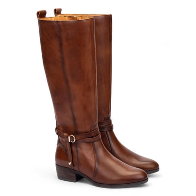 Pikolinos Women's Knee High Tall Cuero Brown Leather Boots - Daroca