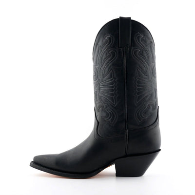 Grinders Black Leather Western Cowboy Boots-Buffalo