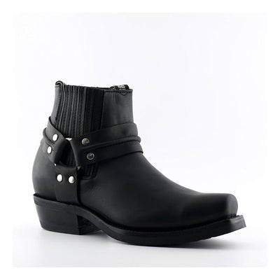 Grinders Unisex Black Western Leather Boots-Renegade Lo