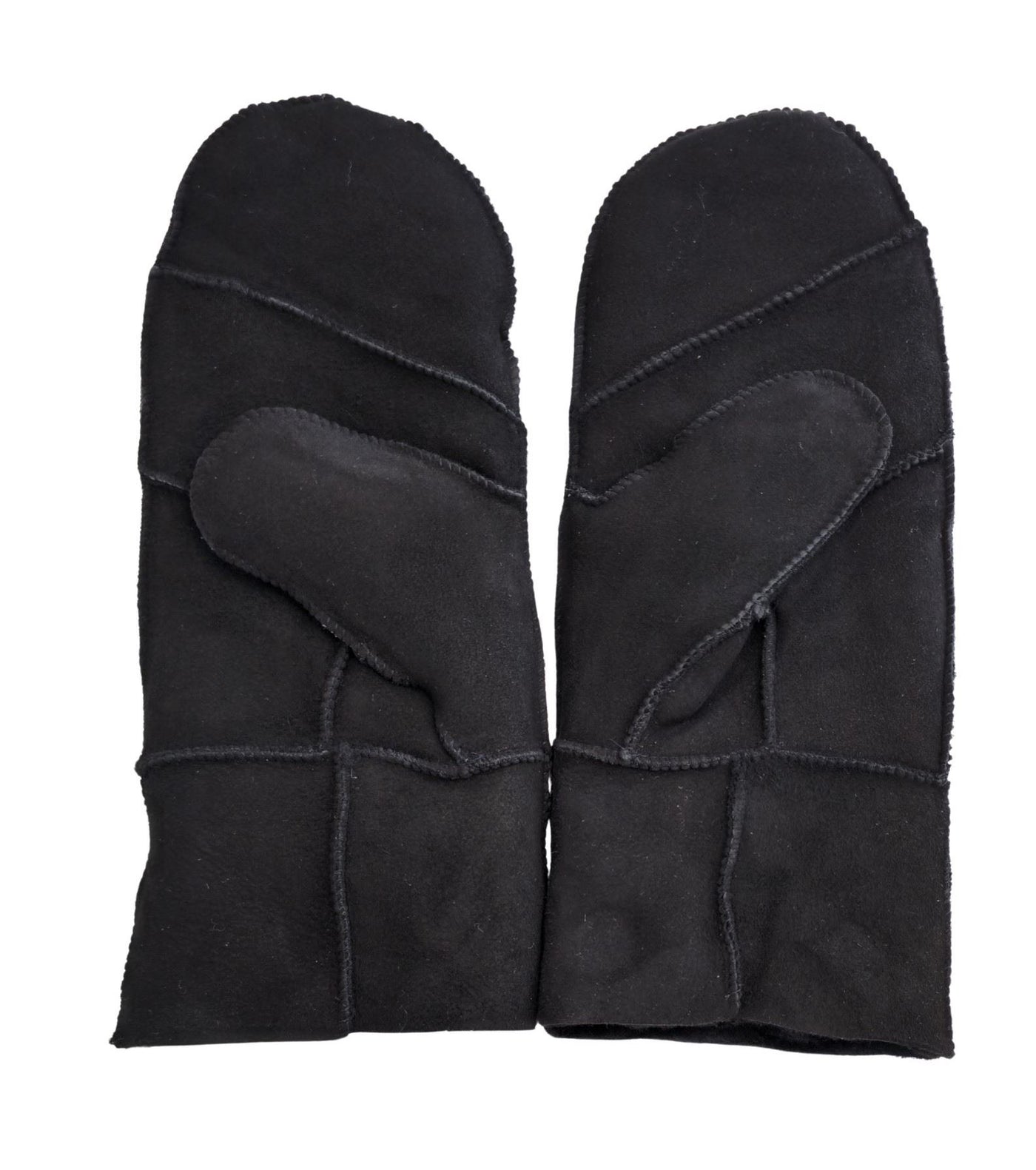 Womens Genuine Real Sheepskin Suede Mittens Warm Gloves